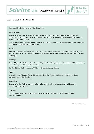 Domino: Grüß Gott - Griaß di!