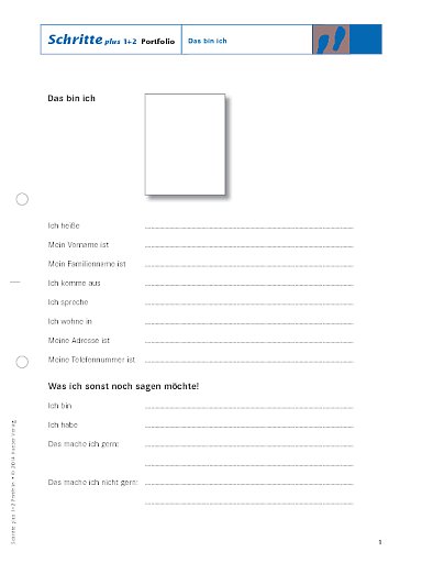 Schritte plus 1 Portfolio