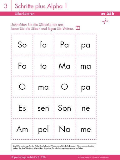 Silbenkärtchen