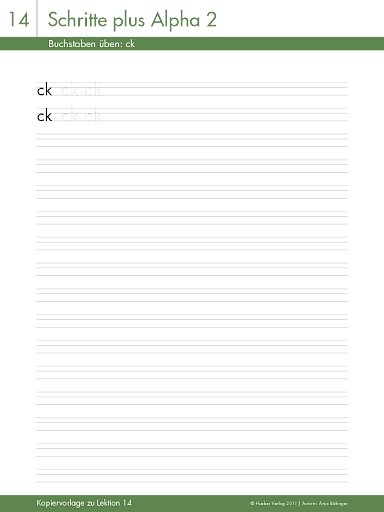 Buchstaben üben: ck