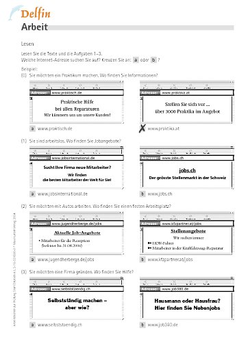 vor Aufgabe 19: Arbeitsblatt "Arbeit"