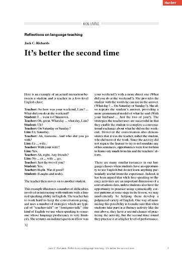 It’s better the second time