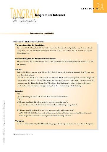 Freundschaft und Liebe