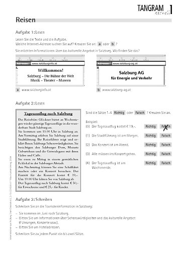 nach Aufgabe D4: Arbeitsblatt "Reisen"