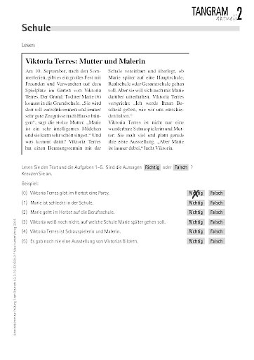 Arbeitsblatt "Schule"