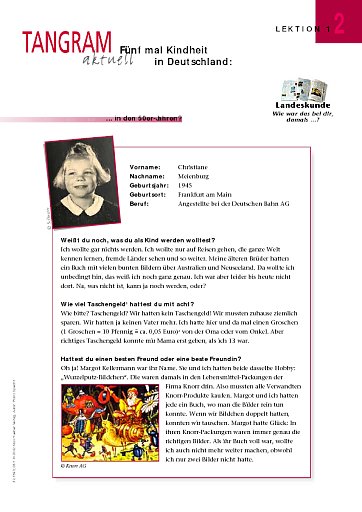 Wie war das bei dir, damals ...?