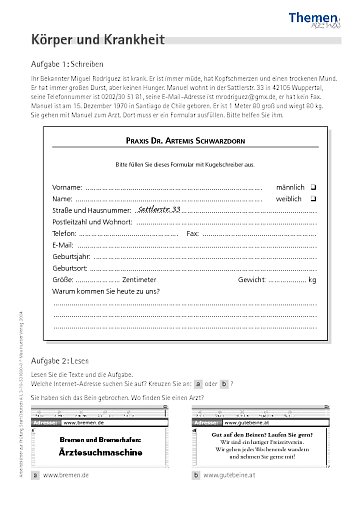 Körper und Krankheit (zu Aufgabe 7)