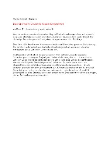 Stichwort: Deutsche Staatsbürgerschaft