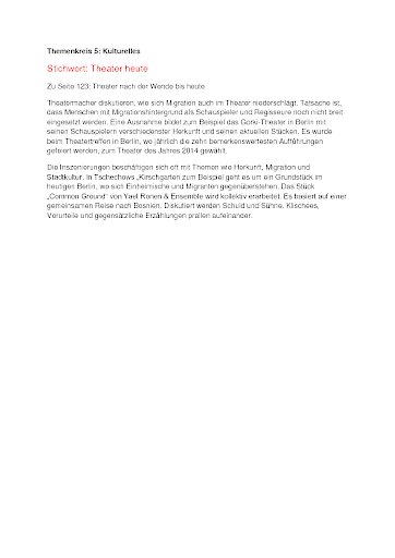 Stichwort: Theater heute