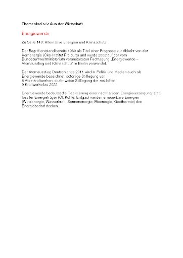 Stichwort: Energiewende