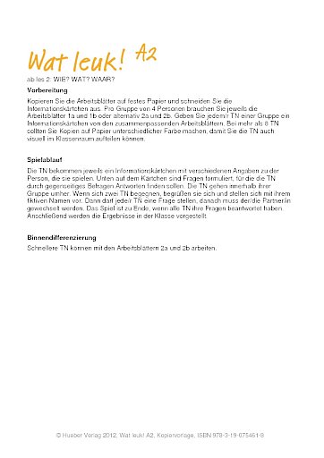 ab les 2: Wie? Wat? Waar? 