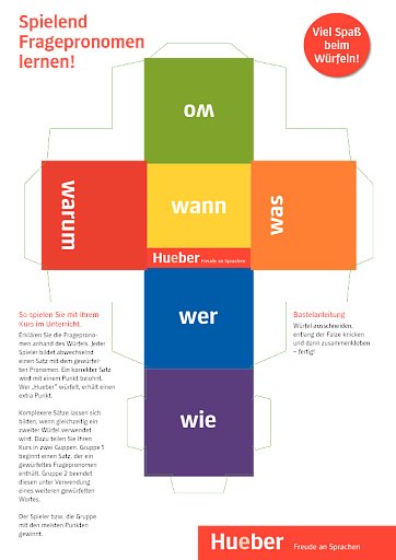 Würfel zu den  Fragepronomen