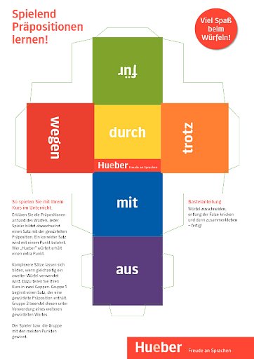 Würfel zu den Präpositionen