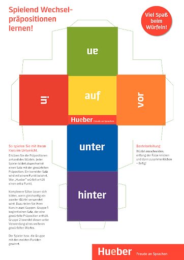 Würfel zu den Wechselpräpositionen