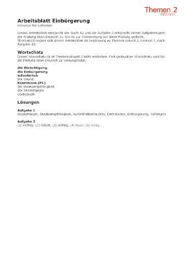 Einbürgerung (Aufgabe 18)