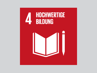 Agenda 2030: Icon des Punktes 4 Hochwertige Bildung